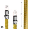Flextron Gas Line Hose 3/8'' O.D.x48'' Len 1/2" FIP Fittings Yellow Coated Stainless Steel Flexible Connector FTGC-YC14-48B